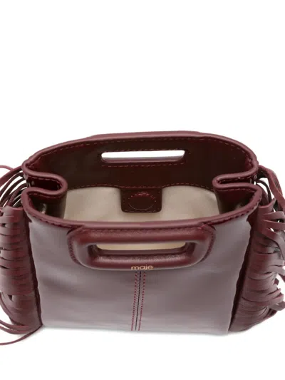 Maje Mini Fringe-edged Cross Body Bag In Red