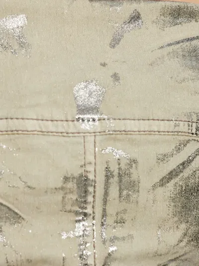 Rick Owens Drkshdw Metallic-effect Frayed-edge Top In Gray