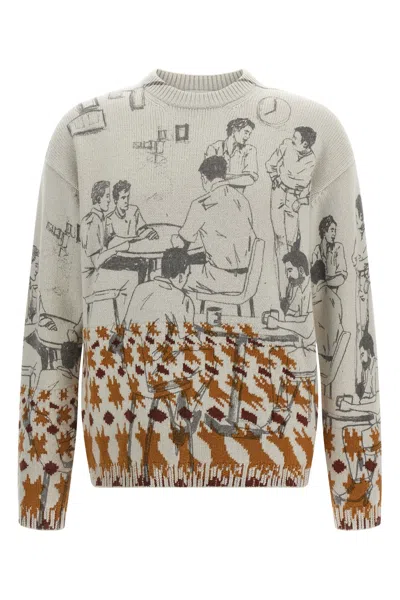 Jw Anderson Jacquard Pattern Sweater Sweaters And Cardigans Gray In Gray