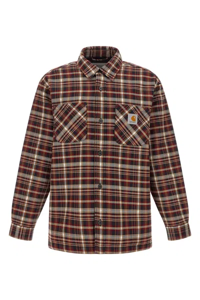 Carhartt Medium-weight Check Overshirt With Button Closure In Red