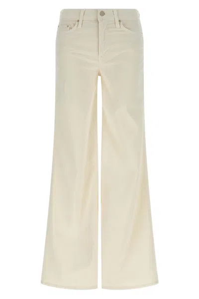 Mother Wide Leg Five Pocket Trousers In White