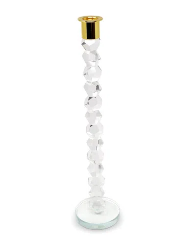 Vivience Crystal Dimensional Candlestick With Tip In Transparent