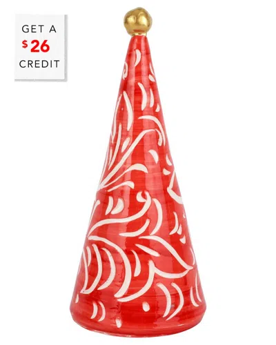 Vietri Foresta Scroll Tree In Red