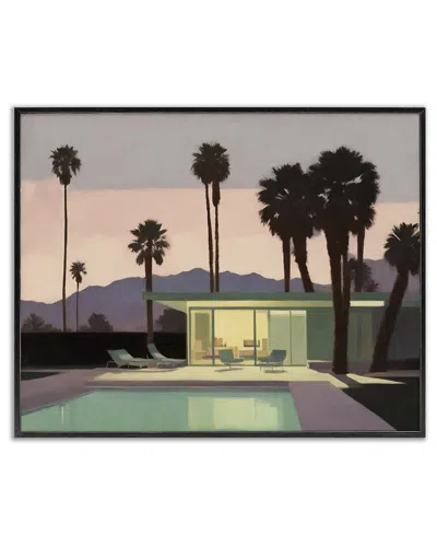 Stupell Industries Pool Surrounded By Palms Framed Giclee Art In Multi