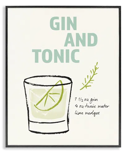 Stupell Industries Gin & Tonic Recipe Framed Giclee Art In Multi
