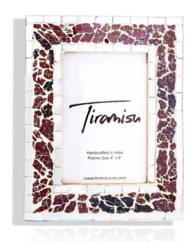 Tiramisu Garnet Glimmer Mosaic Picture Frame In Multi