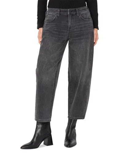 Liverpool Los Angeles The Barrel Mid Rise Cropped Barrel Leg Jeans In Ackelson In Black