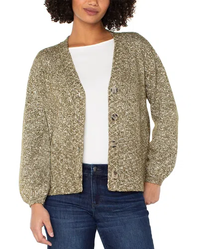 Liverpool Los Angeles Melange Cardigan In Green