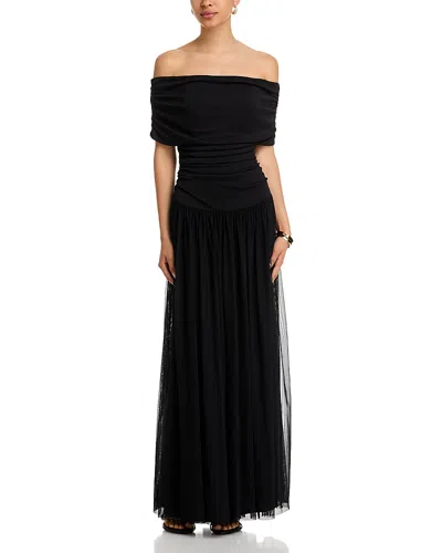 Aqua Ruched Gown - Exclusive In Black