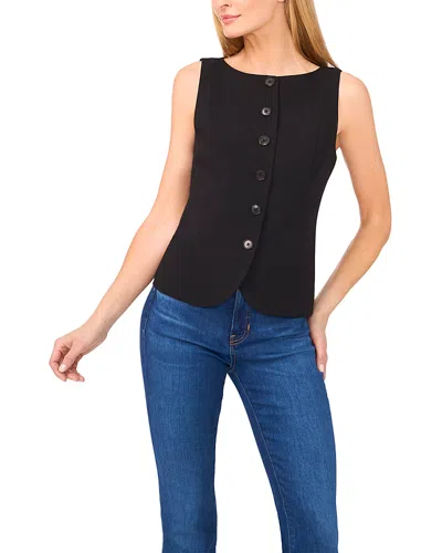 Cece Women's Boat Neck Waistcoat Top In Black
