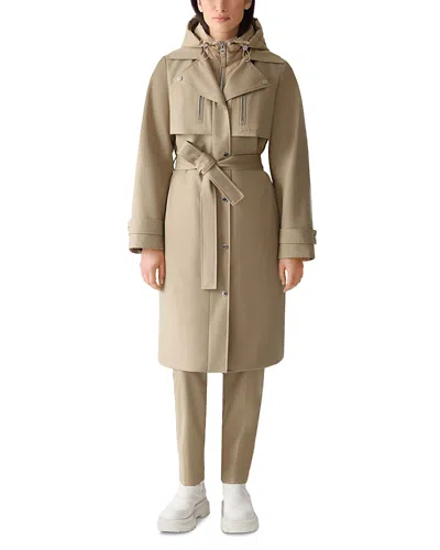 Mackage Siobhan Down Trench Coat With Removable Bib In Brown