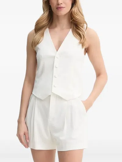 A.l.c Button-front Sleeveless Top In White