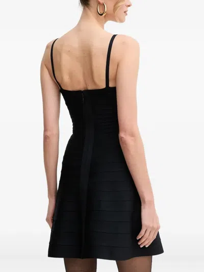 Herve Leger Womens Milly Stretch-woven Mini Dress Midnight In Black