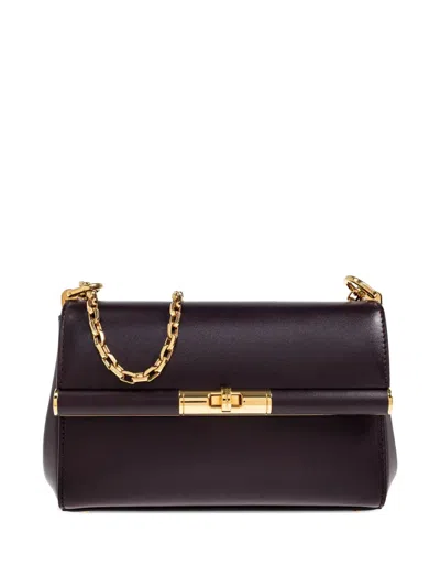 Dolce & Gabbana Women Aubergine Leather Mini Marlene Shoulder Bag In Purple