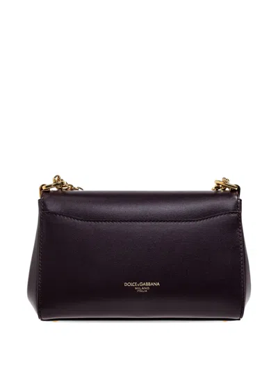 Dolce & Gabbana Women Aubergine Leather Mini Marlene Shoulder Bag In Purple