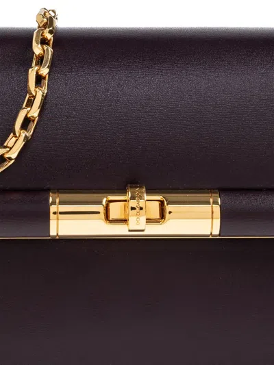 Dolce & Gabbana Women Aubergine Leather Mini Marlene Shoulder Bag In Purple