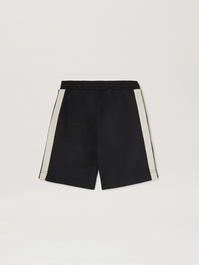 Palm Angels Kids Logo Tape Track Shorts In Black