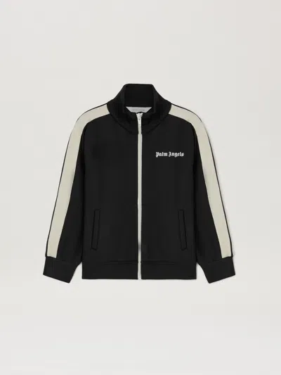 Palm Angels Stripe-detail Track Jacket In Black