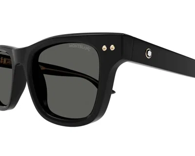 Montblanc Eyewear Rectangular Frame Sunglasses In Black
