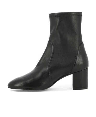 Stuart Weitzman Yuliana 60 Womens Leather Pull On Mid-calf Boots In Black Leather