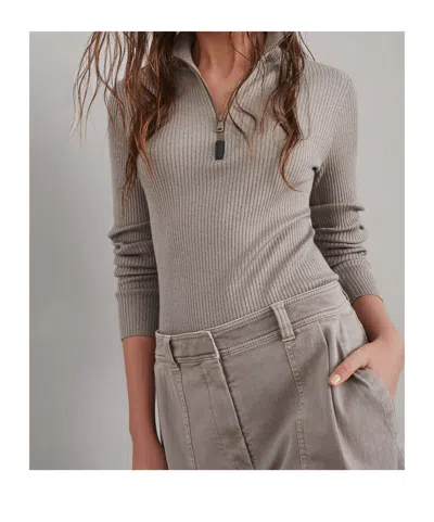 Brunello Cucinelli Turtleneck Sweater In Cashmere Blend In Brown