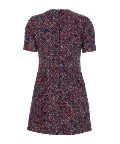 Gucci Textured Wool Dress Featuring Signature Buttons In Black