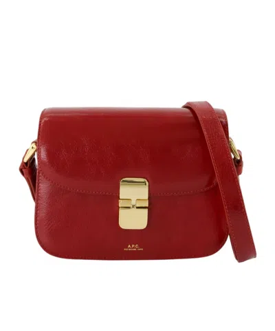 Apc A.p.c. Compact Grace Cross-body Bag With Magnetic Flap Closure In Red