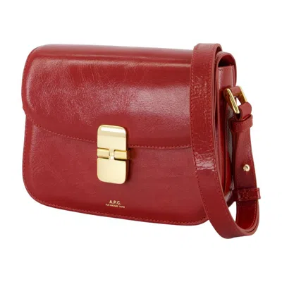 Apc A.p.c. Compact Grace Cross-body Bag With Magnetic Flap Closure In Red