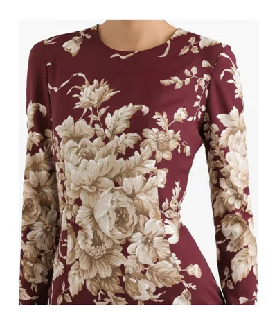 Dolce & Gabbana I Live In A Sheath Dress Made Of Silk Charmeuse. In Multi