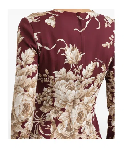 Dolce & Gabbana I Live In A Sheath Dress Made Of Silk Charmeuse. In Multi