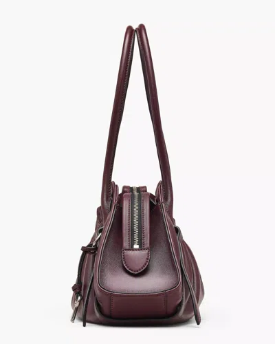 Marc Jacobs Womens Dark Plum Cristina Logo-plaque Leather Satchel Bag In Purple
