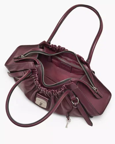 Marc Jacobs Womens Dark Plum Cristina Logo-plaque Leather Satchel Bag In Purple