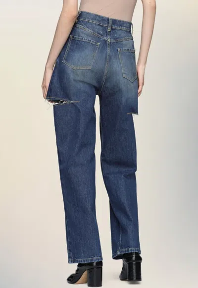 Maison Margiela Cut-out Jeans In Blue