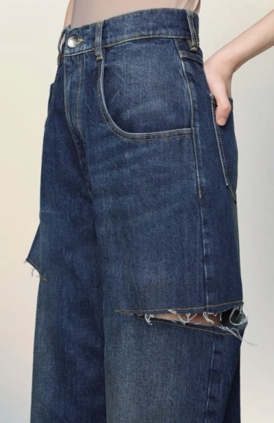 Maison Margiela Cut-out Jeans In Blue