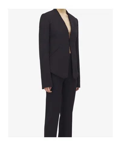 Alexander Mcqueen Wool Raw-edge Tailored Jacket In Black