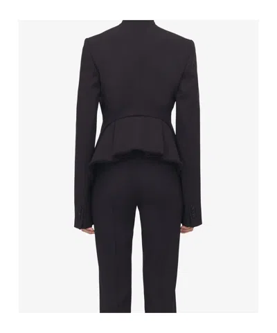 Alexander Mcqueen Wool Raw-edge Tailored Jacket In Black