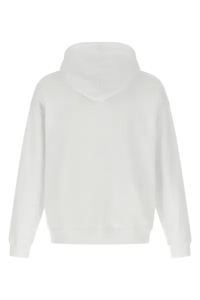 Dsquared2 D2 X Magliano White Hoodie With Drawstring Hood With Maxi Print On The Front In Cotton Man In White