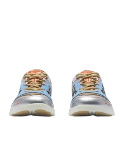 Burberry Mesh And Suede Matrix Style Sneakers In Blue