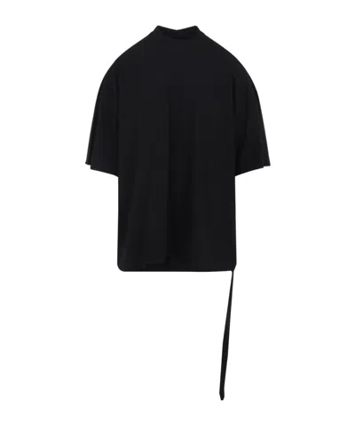 Rick Owens Drkshdw Drkshdw By Rick Owens Relaxed Fit Black Cotton T-shirt With Crew Neckline In Black