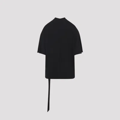 Rick Owens Drkshdw Drkshdw By Rick Owens Relaxed Fit Black Cotton T-shirt With Crew Neckline In Black