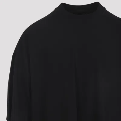 Rick Owens Drkshdw Drkshdw By Rick Owens Relaxed Fit Black Cotton T-shirt With Crew Neckline In Black