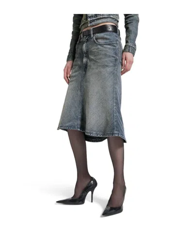 Balenciaga Godet Mini Skirt In Blue