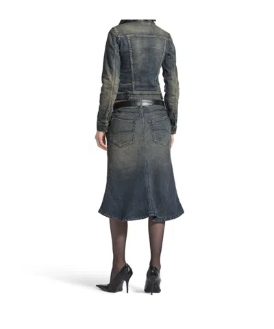 Balenciaga Godet Mini Skirt In Blue