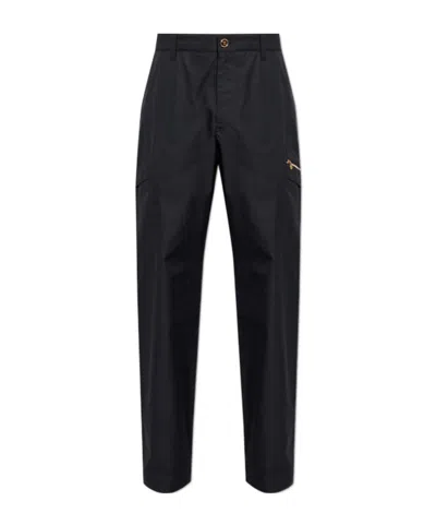 Versace Belt Loop Casual Pants In Black