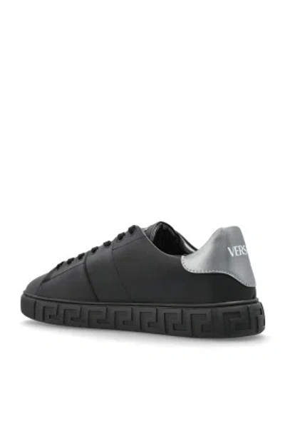 Versace Greca La Medusa-embellished Sneakers In Black