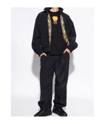 Versace Greca La Medusa-embellished Sneakers In Black