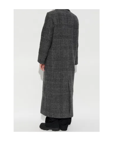 Samsoe & Samsoe Sajilla Double-breasted Checked Coat In Black