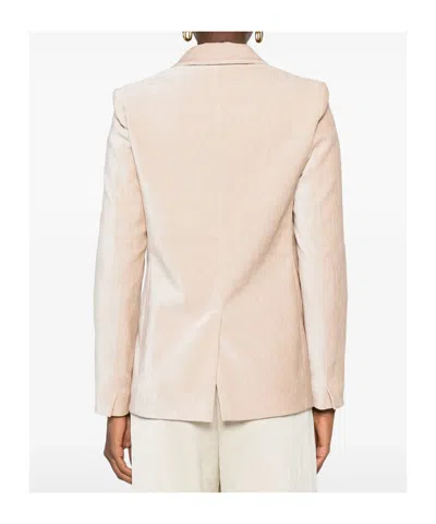 Forte Forte Double-breasted Velvet Jacket Featuring Pockets In Pink