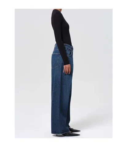 Agolde Women Blue Vana Fold Jeans, 28 Luxury Jeans For Women Darveys