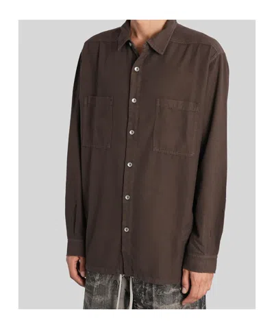 Rick Owens Drkshdw Darkshadow Jumbo Overshirt In Brown